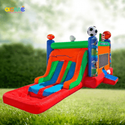 Dual Sports Bounce House W/Slide